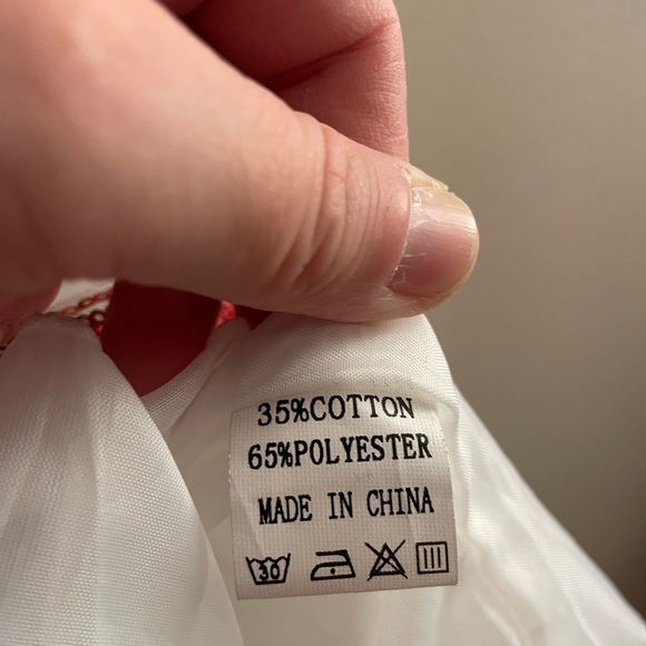 Girls White Sequin with Green and Red Stripes - Picture 3 of 4